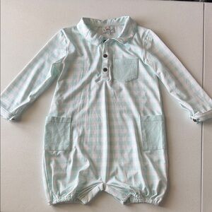 Toddler Mint Plaid Romper